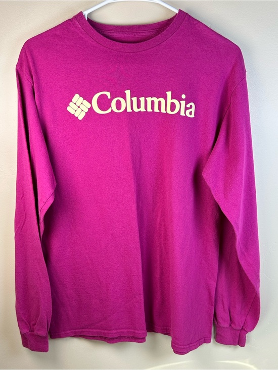 Columbia Other - Columbia Men’s Medium Long Sleeve Everyday Tee in Fuchsia with Cream Logo P2P 20